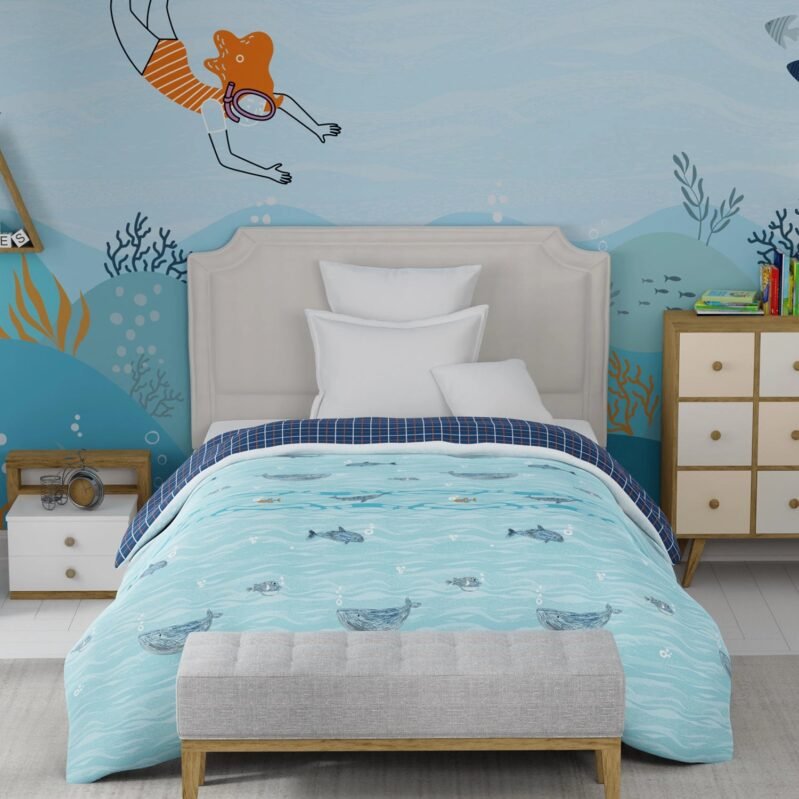 Juniors Single AC Comforter, Into the Blue|144 TC Cotton
