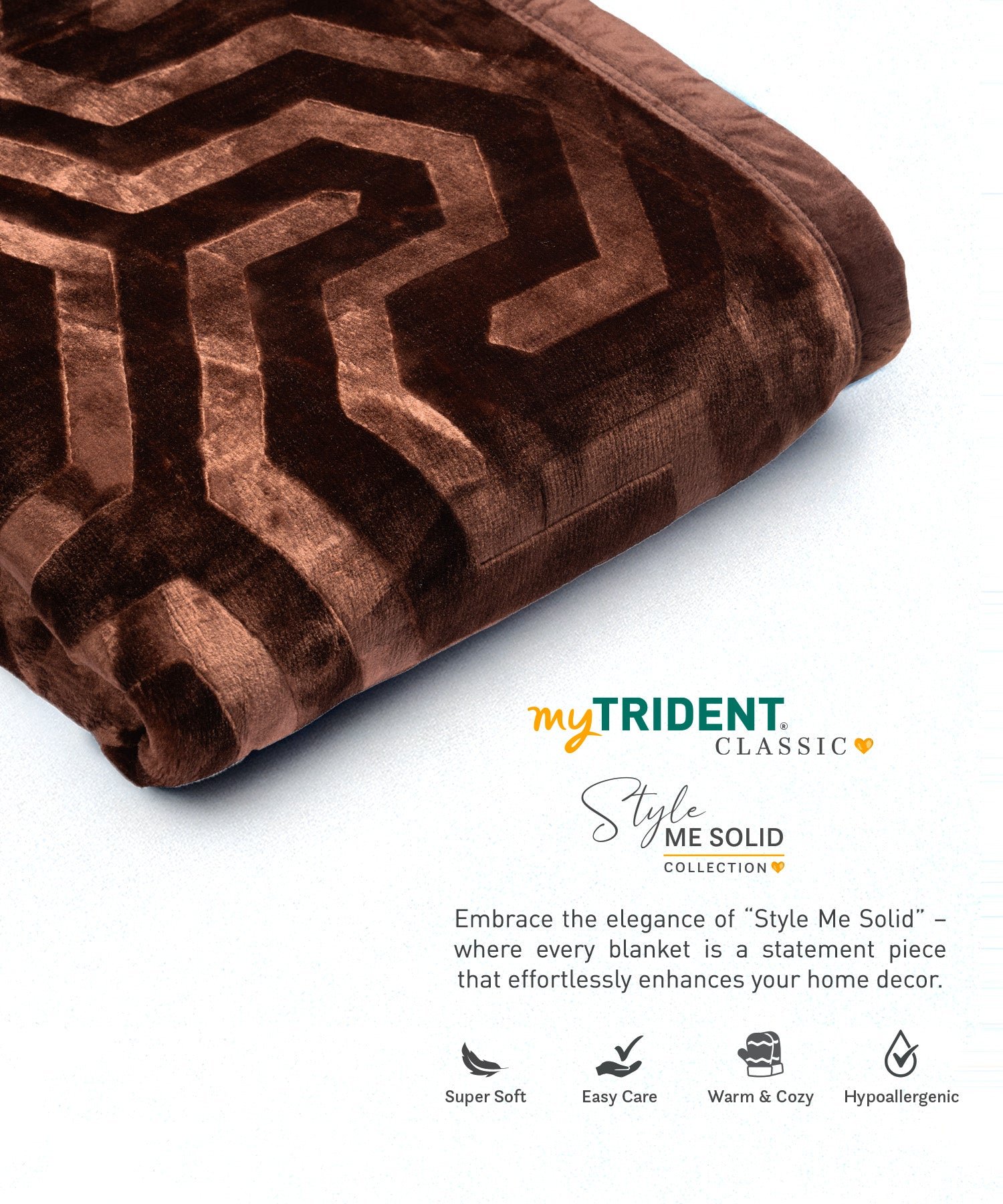 Classic Style me solid 2 ply Single Blanket, Salmon|2.6 KG - Image 3